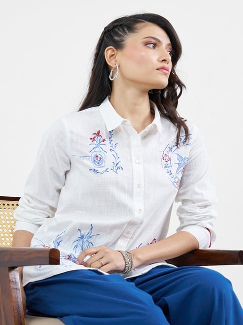 Akkriti by Pantaloons Womens Snow White Regular Fit Printed Tunic-picture-41