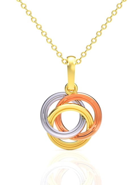 Waman Hari Pethe Jewellers Tri-Tone Yellow Gold Pendant-image-49