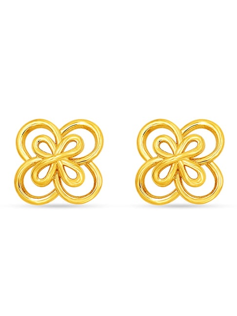 whp jewellers Waman Hari Pethe Jewellers 18KT Yellow Gold Stud Earrings For Women-picture-25