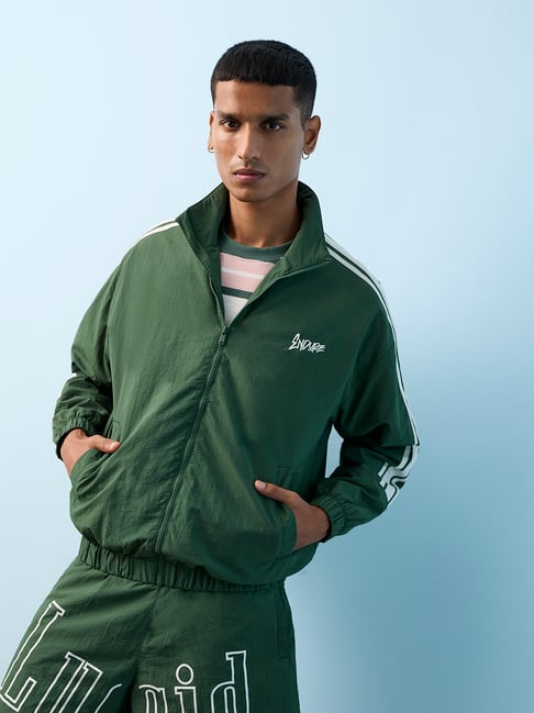 nuon men Nuon by Westside Green Striped Relaxed-Fit Track Jacket-picture-29
