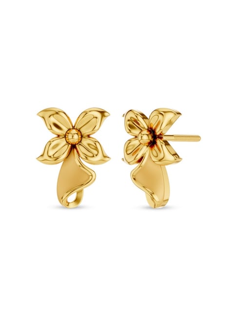 Kisna Diamond & Gold Jewellery 9k (375) Yellow Gold Evergreen Earrings for Women
