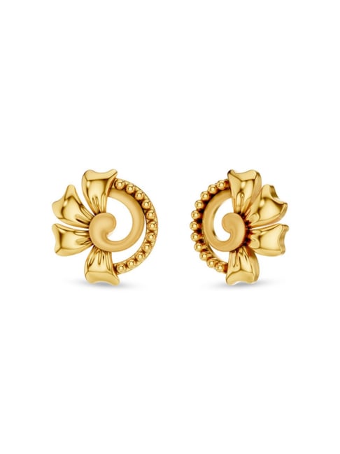 Kisna Diamond & Gold Jewellery 9k (375) Yellow Gold Twirl Blossom Earrings for Women