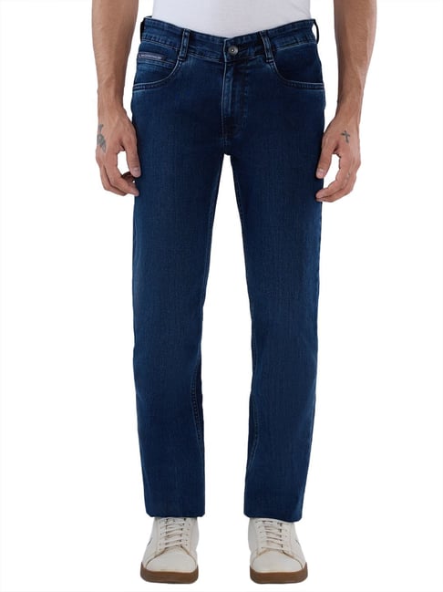 Parx Mens Medium Blue Slim Fit Woven Design Jeans-picture-28