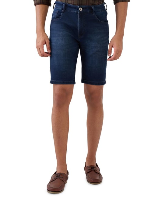 Parx Mens Fancy Blue Straight Fit Solid Casual Shorts-picture-31