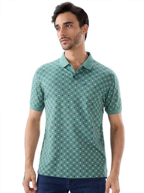 Parx Mens Medium Blue Regular Fit Geometric Polo T-Shirt-picture-21