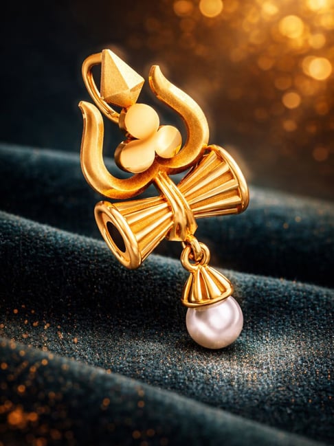 P.C. Chandra Jewellers 22k (916) Yellow Gold Divya Trishakti Pearl Pendant without Chain for Women-picture-13