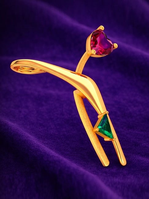 P.C. Chandra Jewellers 14k (585) Yellow Gold Scarlet Arc Pendant without Chain for Women-picture-25