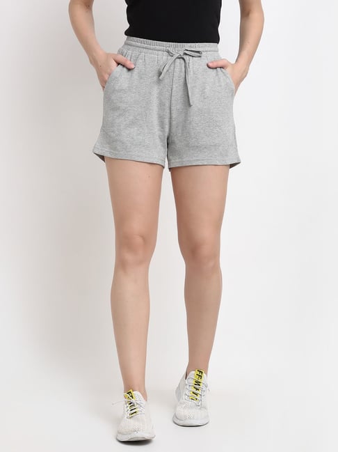 Brinns Grey Melange Cotton Regular Fit Sports Shorts-picture-27