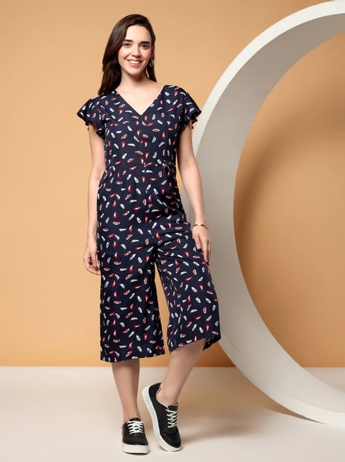 Brinns Navy Regular Fit Printed Jumpsuit-picture-46