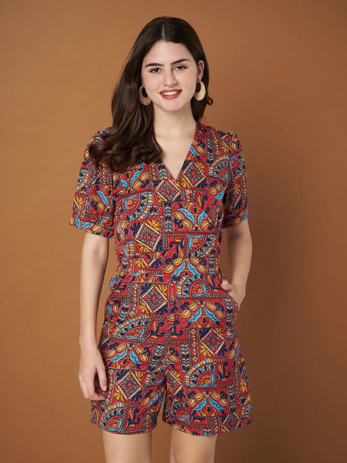 Brinns Multicolored Regular Fit Printed Jumpsuit-picture-23