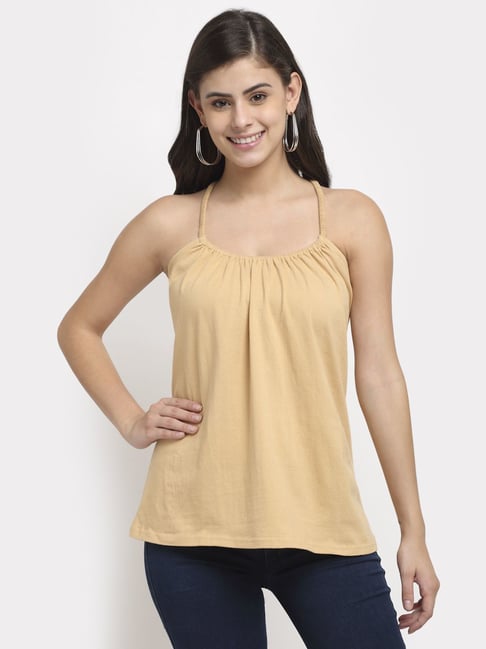 Brinns Beige Regular Fit Top