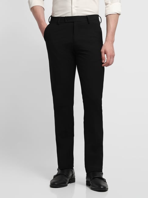 Arrow Black Regular Fit Trousers-picture-32