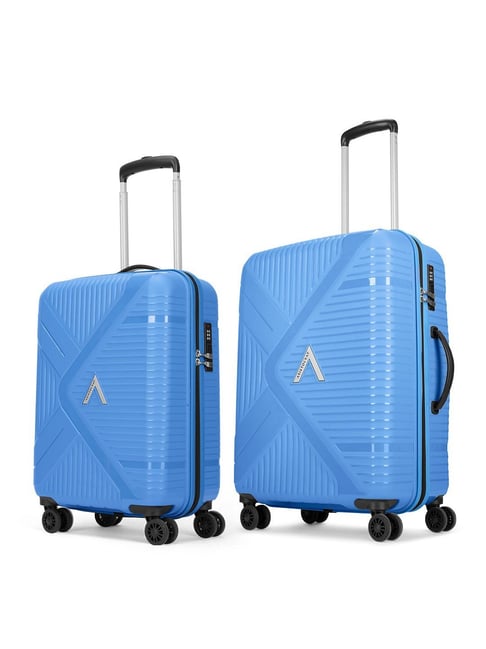 Aristocrat Ocean Blue Envoy Striped Medium Hard Sided Check-in Luggage - Set of 2 (55 & 65cm)-picture-43