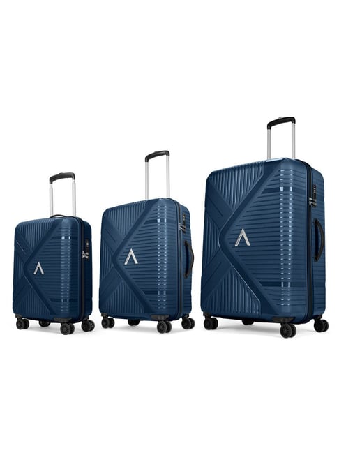 Aristocrat Poseidon Blue Envoy Striped Large Hard Sided Check-in Luggage - Set of 3 (55, 65 & 75cm)-picture-36