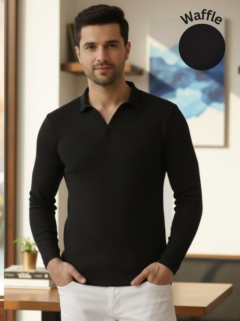 Rigo Black Regular Fit Polo T-Shirt-picture-20