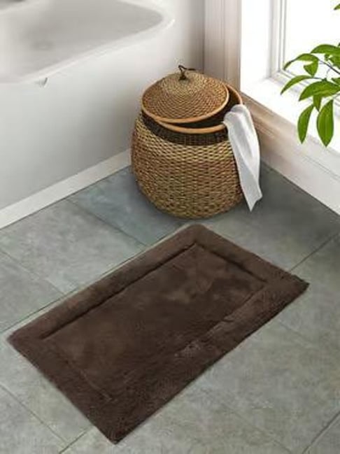 SPACES Dark Brown Cotton Hygro Large Bath Mat