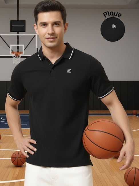Rigo Black Regular Fit Polo T-Shirt-picture-15