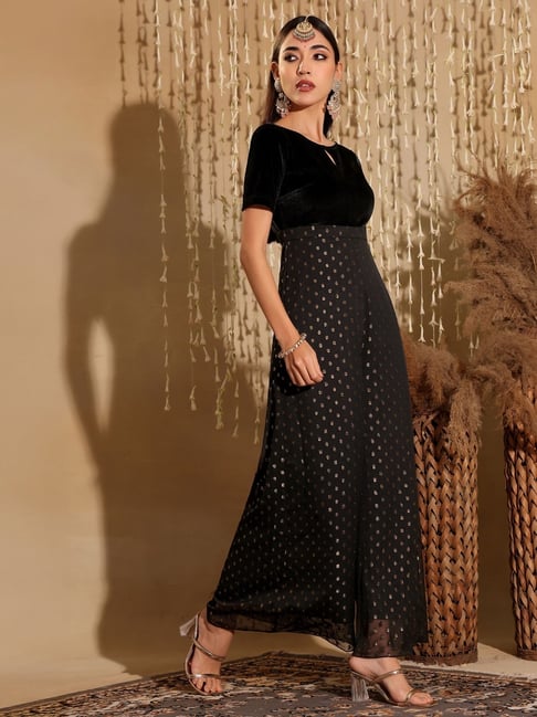 Miss Chase Womens Black Wide Leg Printed Jumpsuit-picture-20