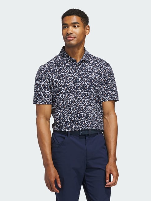 adidas Ult+ Sft Prt Lc Blue Regular Fit Printed Sports Polo-image-30