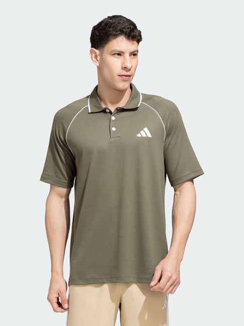 adidas Adi Retro Green Cotton Regular Fit Sports Polo-image-10