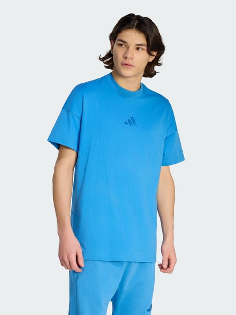 adidas M A Szn T Blue Cotton Loose Fit Sports T-Shirt-picture-30