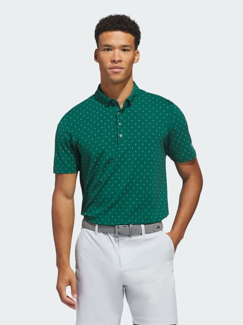 adidas Ult+ Micro Prt Green Regular Fit Printed Sports Polo-picture-39