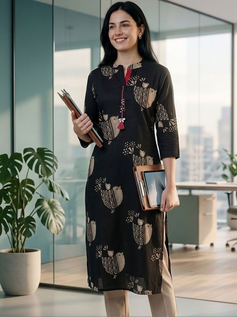 Varanga Black Printed Kurta-picture-32