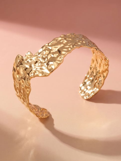 Palmonas Gold-Tone Plated Textured Bracelet for Women-picture-38