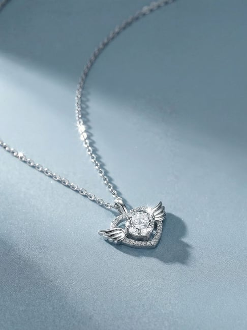 Palmonas Silver Angel Wing Heart Necklace for Women-picture-43