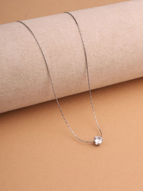 Palmonas Silver Solitaire Necklace for Women-picture-40