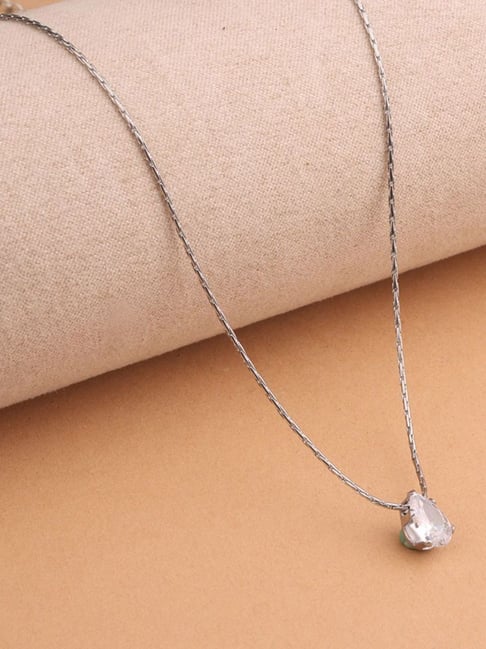 Palmonas Silver Crystal Glow Solitaire Charm Necklace for Women-picture-42