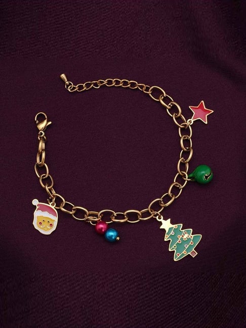 Palmonas Gold-Tone Plated Christmas Charm Bracelet for Women-picture-43