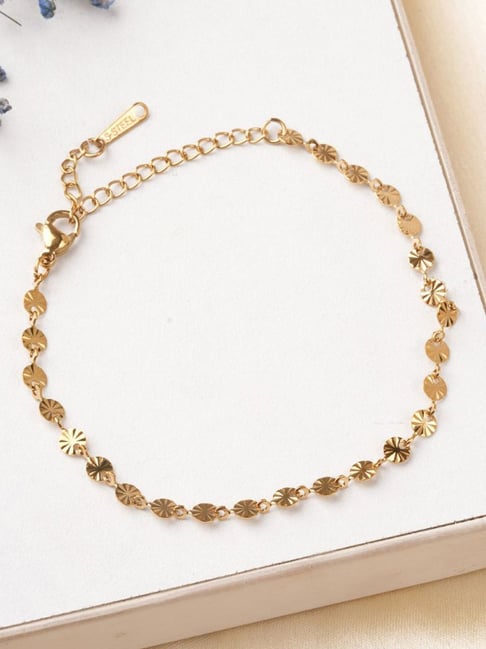 Palmonas Gold-Tone Plated Linked Nugget Bracelet for Women-picture-24