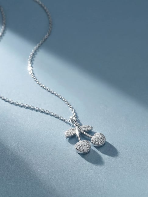 Palmonas Silver Cherry Bliss Necklace for Women-picture-38