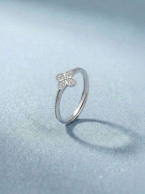 Palmonas Silver Floral Motif Ring for Women-image-39