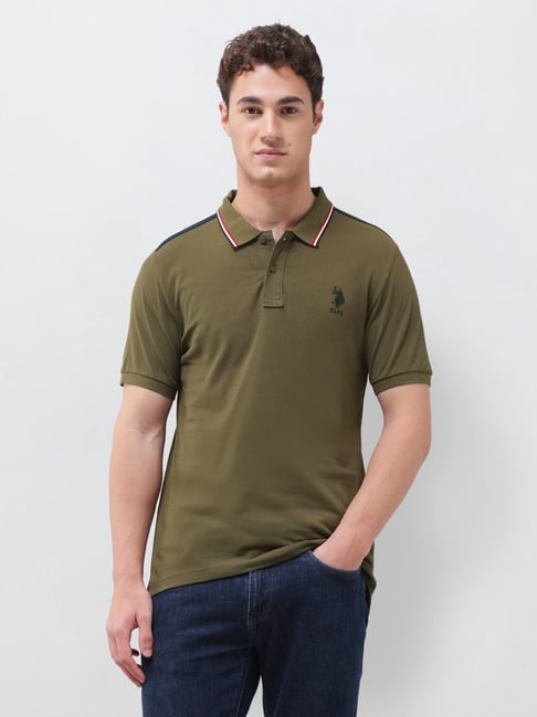u.s. polo assn. U.S.Polo Association Men's Solid Regular Fit Polo Shirt-picture-42