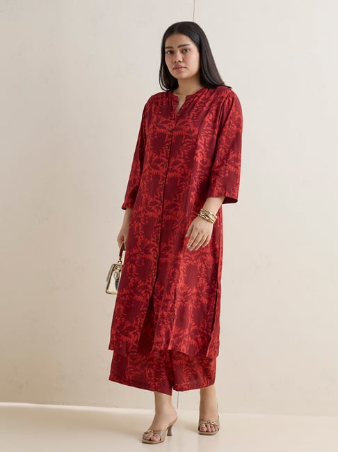 Diza by Westside Red Printed A-Line Kurta-picture-37