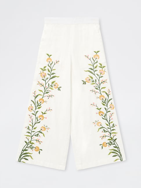 Utsa Kids Girls by Westside White Botanical Printed Cotton-Blend Ethnic Pants - (8-14 yrs)-picture-19