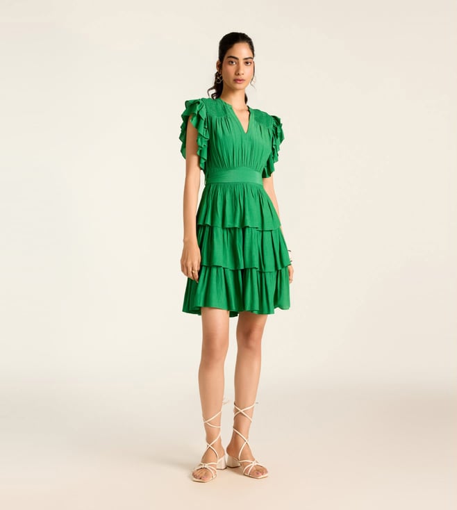 Label Ritu Kumar Emerald Enorma Slim Fit Dress