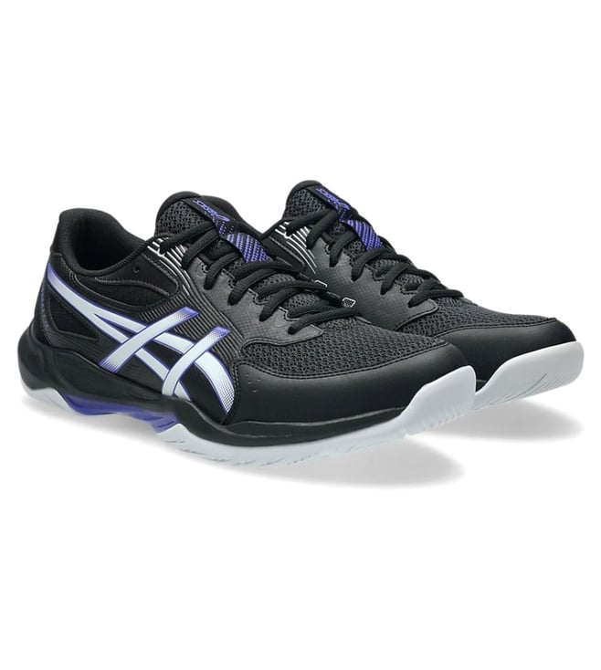 Asics Men's GEL-ROCKET 12 Black & Cobalt Burst Indoor Court Shoes