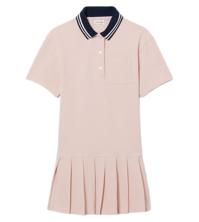 Lacoste Girls Pink Pique Regular Fit Polo Dress