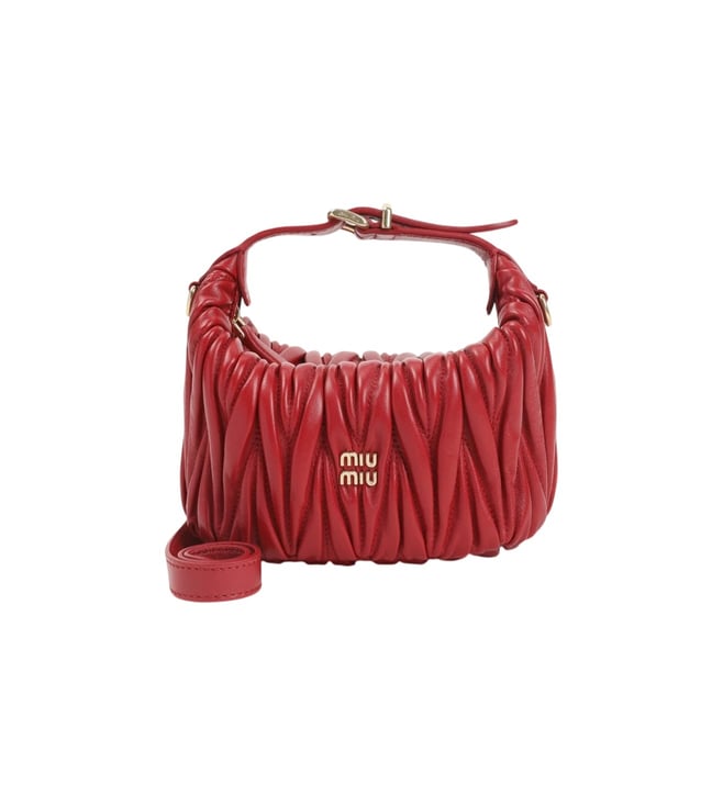 Miu Miu Rose Matelasse Quilted Small Leather Flap Clutch