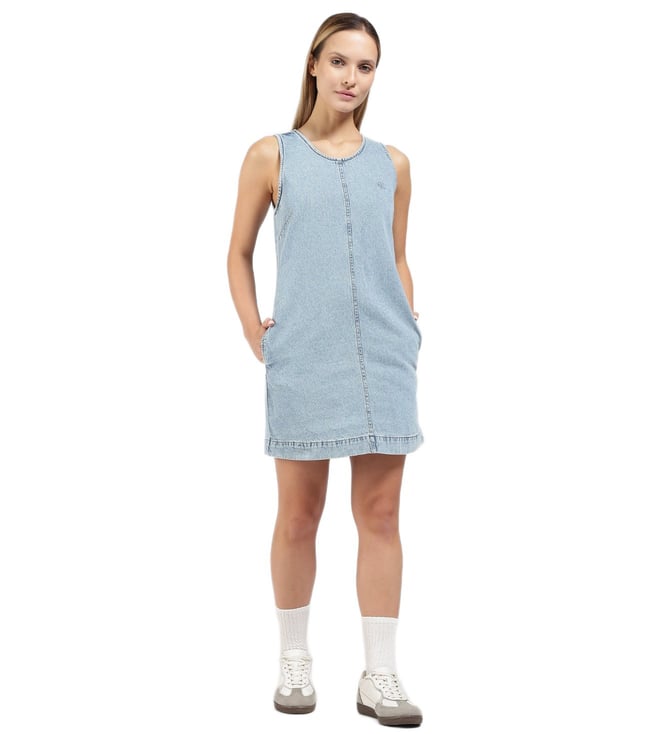 relaxed fit denim dress Palisades Jersey Denim Dress – BOBBI ROCCO