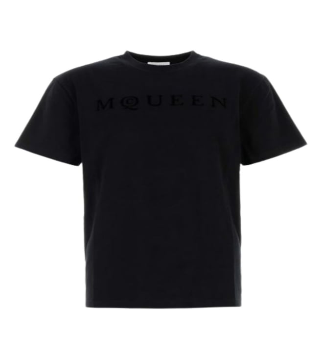 Alexander Mcqueen Blackwhite Logo Print T-Shirt