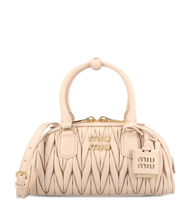 Miu Miu Rose Matelasse Quilted Small Leather Flap Clutch