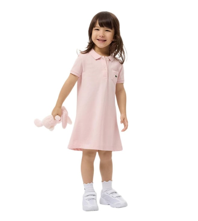 Lacoste Girls Pink Pique Regular Fit Polo Dress