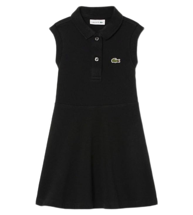 Lacoste Girls Black Pique Regular Fit Dress