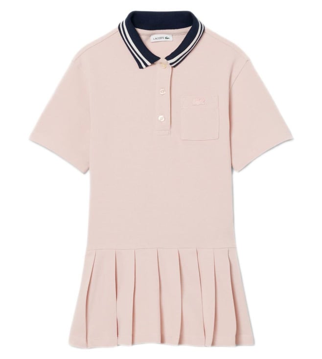 Lacoste Girls Pink Pique Regular Fit Polo Dress