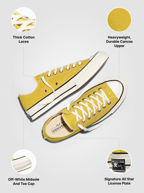 Converse Unisex Chuck 70 Low Top Canvas Yellow Sneakers