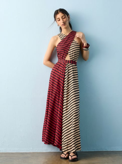 westside a line dress Buy Wardrobe Off-White Cotton A-Line Dress with Belt from Westside